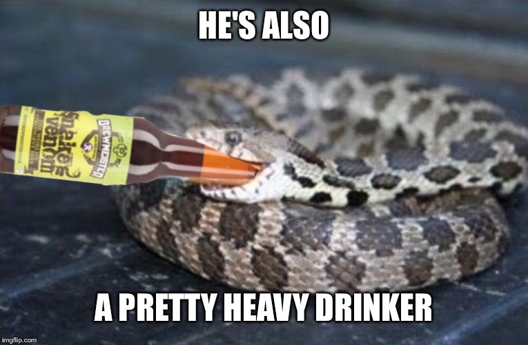 HE'S ALSO A PRETTY HEAVY DRINKER | made w/ Imgflip meme maker