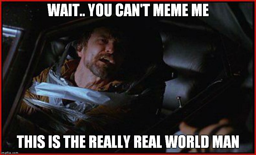 WAIT.. YOU CAN'T MEME ME THIS IS THE REALLY REAL WORLD MAN | made w/ Imgflip meme maker