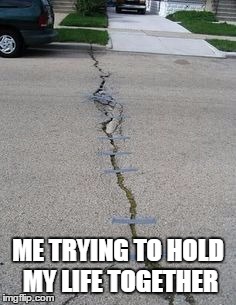ME TRYING TO HOLD MY LIFE TOGETHER | image tagged in trying to hold my life together | made w/ Imgflip meme maker