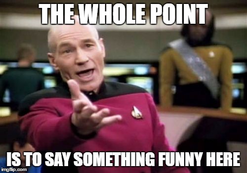 imgflip point | THE WHOLE POINT; IS TO SAY SOMETHING FUNNY HERE | image tagged in memes,picard wtf,wtf,dafaq,imgflip,blank meme | made w/ Imgflip meme maker