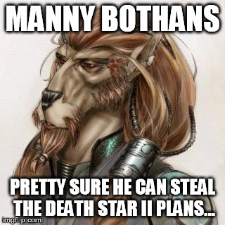 MANNY BOTHANS; PRETTY SURE HE CAN STEAL THE DEATH STAR II PLANS... | image tagged in starwarsmemes | made w/ Imgflip meme maker