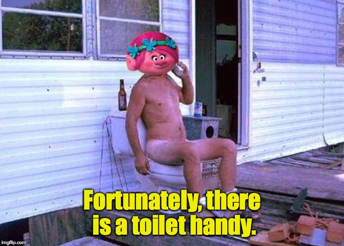 Fortunately, there is a toilet handy. | made w/ Imgflip meme maker
