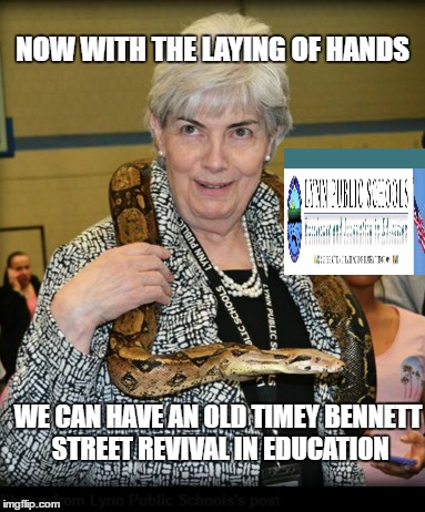 WHO NEEDS ALL THAT TESTING? | NOW WITH THE LAYING OF HANDS WE CAN HAVE AN OLD TIMEY BENNETT STREET REVIVAL IN EDUCATION | image tagged in school,standardized testing,snakes,religion | made w/ Imgflip meme maker