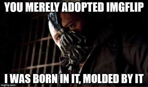 YOU MERELY ADOPTED IMGFLIP I WAS BORN IN IT, MOLDED BY IT | made w/ Imgflip meme maker