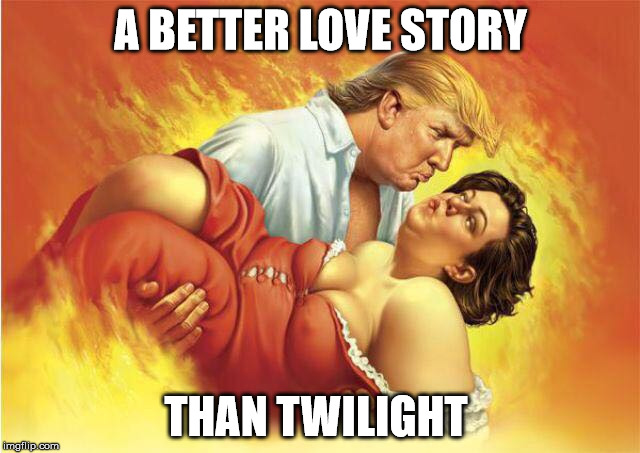 ♥ trump & rosie ♥ | A BETTER LOVE STORY; THAN TWILIGHT | image tagged in trump rosie | made w/ Imgflip meme maker