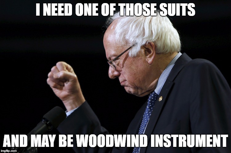 I NEED ONE OF THOSE SUITS AND MAY BE WOODWIND INSTRUMENT | made w/ Imgflip meme maker
