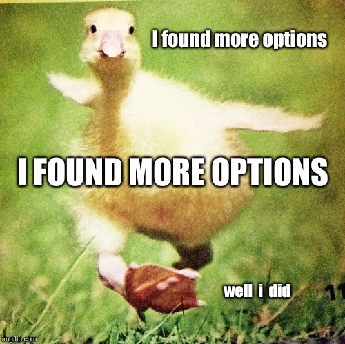 I found more options well  i  did I FOUND MORE OPTIONS | made w/ Imgflip meme maker