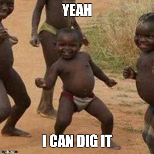 Third World Success Kid Meme | YEAH I CAN DIG IT | image tagged in memes,third world success kid | made w/ Imgflip meme maker