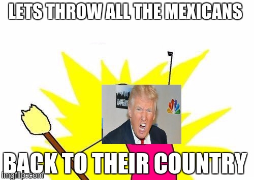 X All The Y | LETS THROW ALL THE MEXICANS; BACK TO THEIR COUNTRY | image tagged in memes,x all the y | made w/ Imgflip meme maker