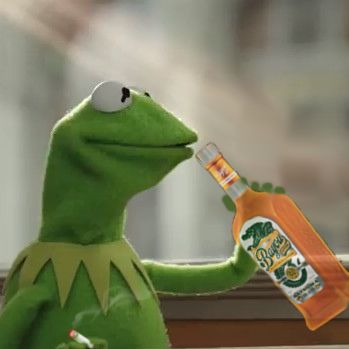 High Quality Rum Sippin', Cigarette Smokin' Kermit Blank Meme Template