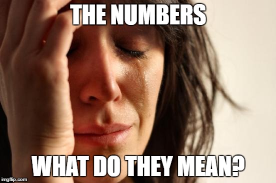 First World Problems | THE NUMBERS; WHAT DO THEY MEAN? | image tagged in memes,first world problems | made w/ Imgflip meme maker