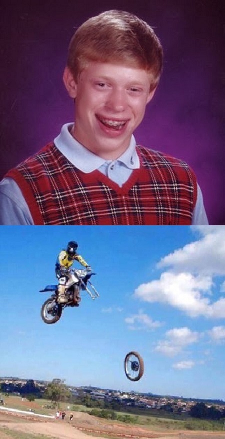 Bad Luck Brian gets motorcycle Blank Meme Template