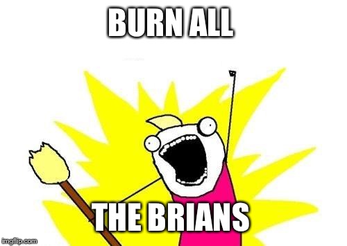 X All The Y Meme | BURN ALL THE BRIANS | image tagged in memes,x all the y | made w/ Imgflip meme maker
