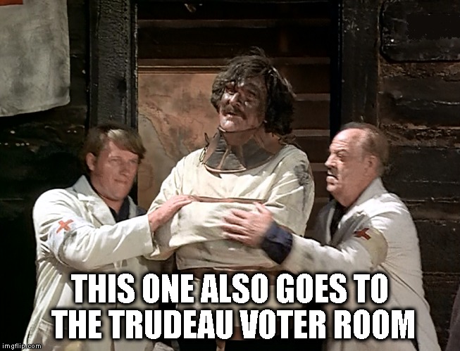 Trudeau | THIS ONE ALSO GOES TO THE TRUDEAU VOTER ROOM | image tagged in funny,memes,justin trudeau | made w/ Imgflip meme maker