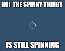 NO!  THE SPINNY THINGY IS STILL SPINNING | made w/ Imgflip meme maker