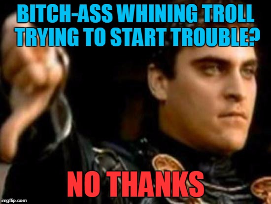 B**CH-ASS WHINING TROLL TRYING TO START TROUBLE? NO THANKS | made w/ Imgflip meme maker