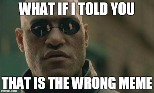 Matrix Morpheus Meme | WHAT IF I TOLD YOU THAT IS THE WRONG MEME | image tagged in memes,matrix morpheus | made w/ Imgflip meme maker