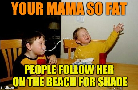 Yo Mamas So Fat | YOUR MAMA SO FAT; PEOPLE FOLLOW HER ON THE BEACH FOR SHADE | image tagged in memes,yo mamas so fat | made w/ Imgflip meme maker