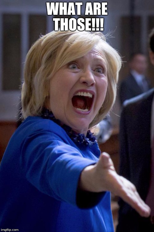 Hillary Shouting | WHAT ARE THOSE!!! | image tagged in hillary shouting | made w/ Imgflip meme maker