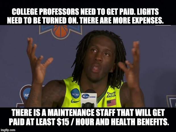 Taurean Prince on why College Can't be Free | COLLEGE PROFESSORS NEED TO GET PAID. LIGHTS NEED TO BE TURNED ON. THERE ARE MORE EXPENSES. THERE IS A MAINTENANCE STAFF THAT WILL GET PAID AT LEAST $15 / HOUR AND HEALTH BENEFITS. | image tagged in taurean prince,taurean prince obvious answer,captain obvious,free stuff,election 2016 | made w/ Imgflip meme maker