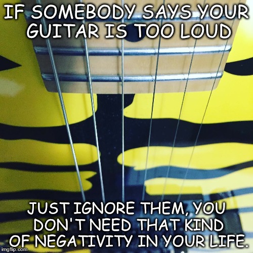 Loud Guitar #2 |  IF SOMEBODY SAYS YOUR GUITAR IS TOO LOUD; JUST IGNORE THEM, YOU DON'T NEED THAT KIND OF NEGATIVITY IN YOUR LIFE. | image tagged in esp guitar,heavy metal,rock and roll,ac/dc,music,van halen | made w/ Imgflip meme maker