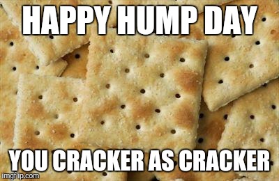 Crackers | HAPPY HUMP DAY; YOU CRACKER AS CRACKER | image tagged in crackers | made w/ Imgflip meme maker
