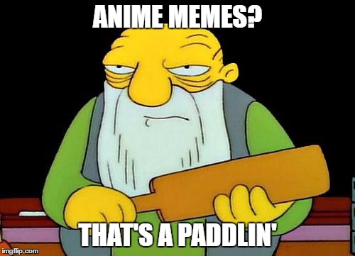 That's a paddlin' | ANIME MEMES? THAT'S A PADDLIN' | image tagged in memes,that's a paddlin' | made w/ Imgflip meme maker