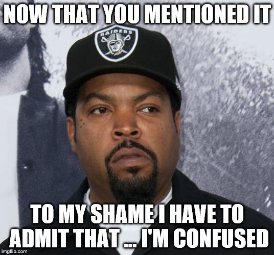 NOW THAT YOU MENTIONED IT TO MY SHAME I HAVE TO ADMIT THAT ... I'M CONFUSED | made w/ Imgflip meme maker