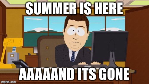 Aaaaand Its Gone Meme | SUMMER IS HERE; AAAAAND ITS GONE | image tagged in memes,aaaaand its gone | made w/ Imgflip meme maker