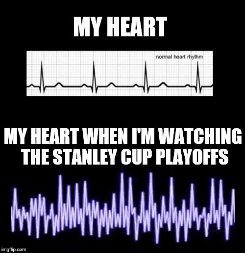 MY HEART; MY HEART WHEN I'M WATCHING THE STANLEY CUP PLAYOFFS | image tagged in hockey,nhl,ice hockey | made w/ Imgflip meme maker