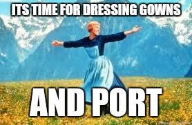 Look At All These | ITS TIME FOR DRESSING GOWNS; AND PORT | image tagged in memes,look at all these | made w/ Imgflip meme maker