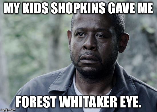 Forest Whitaker | MY KIDS SHOPKINS GAVE ME; FOREST WHITAKER EYE. | image tagged in forest whitaker,shopping,crazy eyes | made w/ Imgflip meme maker