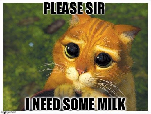 Shrek Cat Meme | PLEASE SIR; I NEED SOME MILK | image tagged in memes,shrek cat | made w/ Imgflip meme maker