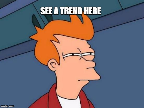 Futurama Fry Meme | SEE A TREND HERE | image tagged in memes,futurama fry | made w/ Imgflip meme maker
