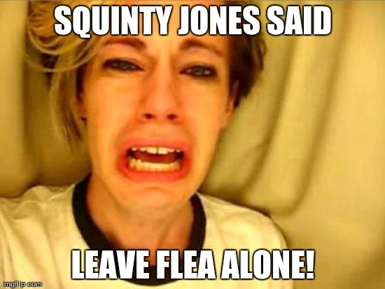 Leave Britney Alone | SQUINTY JONES SAID; LEAVE FLEA ALONE! | image tagged in leave britney alone | made w/ Imgflip meme maker