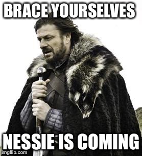 ned stark | BRACE YOURSELVES; NESSIE IS COMING | image tagged in ned stark | made w/ Imgflip meme maker