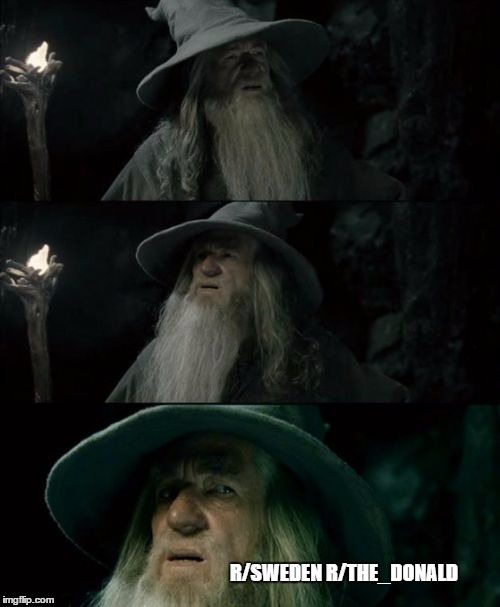 Confused Gandalf | R/SWEDEN R/THE_DONALD | image tagged in memes,confused gandalf,AdviceAnimals | made w/ Imgflip meme maker