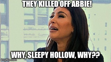 Why Abbie  | THEY KILLED OFF ABBIE! WHY, SLEEPY HOLLOW, WHY?? | image tagged in sleepy | made w/ Imgflip meme maker