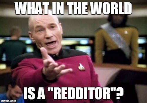 Picard Wtf Meme | WHAT IN THE WORLD; IS A "REDDITOR"? | image tagged in memes,picard wtf | made w/ Imgflip meme maker