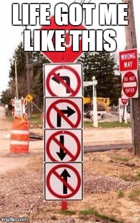 CrazyRoadSigns | LIFE GOT ME LIKE THIS | image tagged in crazyroadsigns | made w/ Imgflip meme maker
