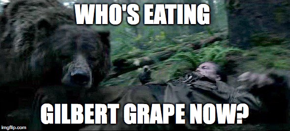 WHO'S EATING; GILBERT GRAPE NOW? | image tagged in gilbert | made w/ Imgflip meme maker