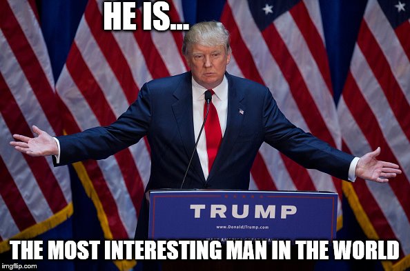 Donald Trump | HE IS... THE MOST INTERESTING MAN IN THE WORLD | image tagged in donald trump | made w/ Imgflip meme maker