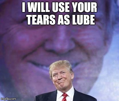 I WILL USE YOUR TEARS AS LUBE | image tagged in The_Donald | made w/ Imgflip meme maker