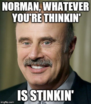 NORMAN, WHATEVER YOU'RE THINKIN' IS STINKIN' | made w/ Imgflip meme maker