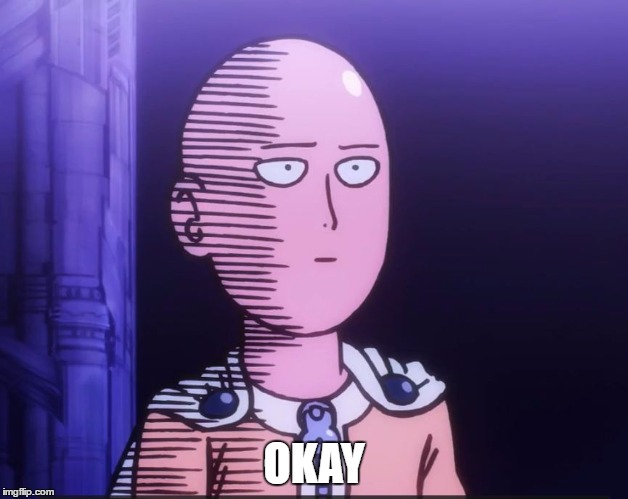 One Punch Man | OKAY | image tagged in one punch man | made w/ Imgflip meme maker