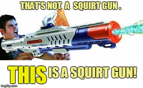 THAT'S NOT  A  SQUIRT GUN . IS A SQUIRT GUN! THIS | made w/ Imgflip meme maker