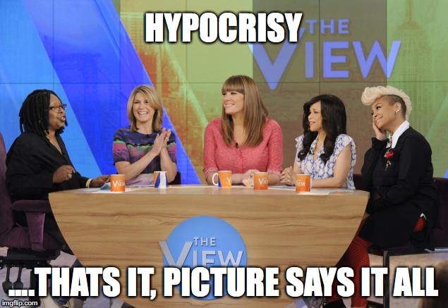 The View | HYPOCRISY; ....THATS IT, PICTURE SAYS IT ALL | image tagged in the view | made w/ Imgflip meme maker