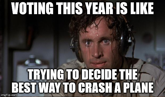 VOTING THIS YEAR IS LIKE TRYING TO DECIDE THE BEST WAY TO CRASH A PLANE | made w/ Imgflip meme maker