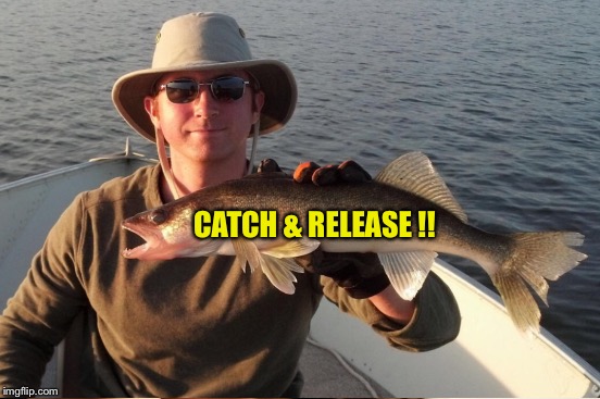 IF FISH COULD VOTE | CATCH & RELEASE !! | image tagged in fishing | made w/ Imgflip meme maker