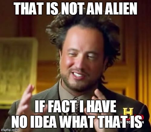 Ancient Aliens Meme | THAT IS NOT AN ALIEN IF FACT I HAVE NO IDEA WHAT THAT IS | image tagged in memes,ancient aliens | made w/ Imgflip meme maker